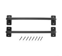 Emiif Lot de 2 poignées de porte classiques rustiques en acier au carbone robuste pour une utilisation facile (L 300 mm)