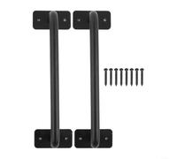 Emiif Lot de 2 poignées de porte classiques rustiques en acier au carbone robuste pour une utilisation facile (S 223 mm)