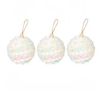Emiif Lot de 3 boules de Noël incassables à suspendre de 8 cm - Décoration de sapin de Noël à suspendre - Décoration d'intérieur pour les vacances, les mariages (colorées)