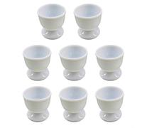 Emiif Lot de 8 coquetiers avec cuillères, support à œufs durs pour petit déjeuner, coquetier en plastique et cuillère pour petit déjeuner, brunch, œuf à la coque