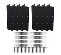 Emiif Lot de 8 équerres d'angle pour lit de jardin surélevé de 27,9 cm de haut - Connecteurs métalliques pour lits de 50 à 61 cm - En alliage d'acier antirouille avec vis - Noir