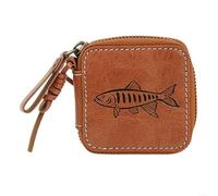 Emiif Sac de rangement pour leurres de pêche en polyuréthane EVA imperméable double face avec cordon de séparation pour pêche à la mouche en ruisseau marron, Voir image, Style A Small