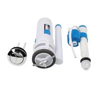 Emiif Système de bouton poussoir de chasse d'eau, kit double valve de remplissage avec drainage réglable, fonctionnement silencieux, compatible avec les réservoirs intégrés