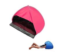 Emiif Tente de plage portable Head Up avec support de téléphone portable, abri coupe-vent pour intérieur et extérieur (avec rideau en vinyle bleu saphir)