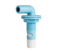 Emiif Tête de pulvérisation réglable pour systèmes Livewell, tuyau cannelé de 3/4 à 1-1/8", coude à 90 degrés, polypropylène de qualité marine, bleu et blanc (29 mm