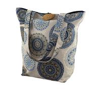 Emil Shopper - Sac en tissu avec bouton en bois et bretelles solides - Sac à main en coton - Doublure intérieure certifiée GOTS - Sac à main en textile robuste et lavable avec poches intérieures