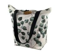 Emil Shopper Sac en tissu avec bouton en bois et bretelles solides - Sac à main en coton - Doublure intérieure certifiée GOTS - Sac à main en textile robuste et lavable avec poches intérieures