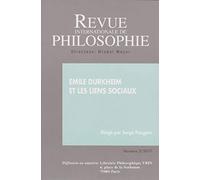 Emile Durkheim et les liens sociaux (RIP 280 2017/2)