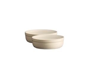 Emile Henry - 4013 - Set de 2 Moules à Crème Brûlée Céramique Beige Argile 12 ø