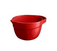 Emile Henry Bol de préparation saladier Cul de poule en céramique avec bec verseur et poignée 2.5 L - Feu doux