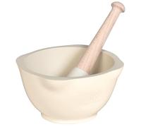 Emile Henry Eh020255 Mortier + Pilon Céramique Beige Argile 14 X 14 X 8 cm