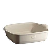 Emile Henry EH022050 Plat à Four Carré, Céramique, Beige Argile, 28 X 23 X 7,5 cm