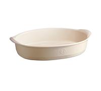 Emile Henry EH029054 Grand Plat à Four Ovale, Céramique, Beige Argile, 41, 5 x 26, 5 x 9 cm
