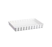 Emile Henry EH116038 Tourtière Rectangulaire, Céramique, Blanc Farine, 33, 5 x 24 x 5 cm