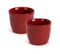 Emile Henry Eh344008 Le N°8 Set de 2 Ramequins Céramique Rouge Grand Cru 8,5 X 8,5 X 7 cm