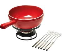 Emile Henry Eh349922 Service à Fondue Céramique Rouge Grand Cru 24 X 24 X 9 cm