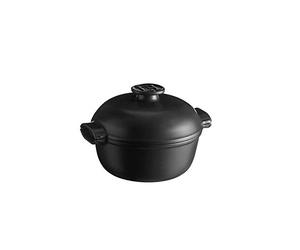 Emile Henry EH779562 Petite cocotte ronde Delight Céramique Induction, 2 litres, noire