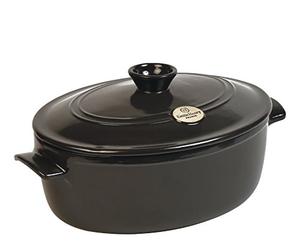 Emile Henry Eh794560 Cocotte Ovale Céramique Noir Fusain 33,5 X 26,5 X 18,5 cm