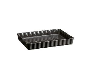 Emile Henry EH796038 Tourtière Rectangulaire, Céramique, Noir Fusain, 33, 5 x 24 x 5 cm