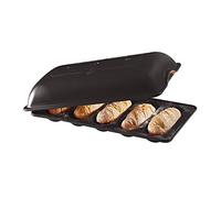 Emile Henry EH799519 Moule à 5 mini baguettes, céramique, noir Fusain