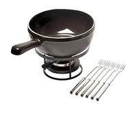 Emile Henry Eh799922 Service à Fondue Céramique Noir Fusain 24 X 24 X 9 cm