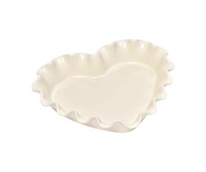 Emile Henry Moule à tarte cœur Emile Henry 1.5 L Crème