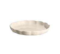 Emile Henry Plat à Tarte Ø 31 cm - Céramique Haute Résistance - Cuisson Homogène et Tarte Dorée à Cœur - Coloris Argile - Fabriqué en France