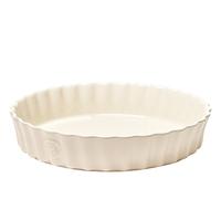 Emile Henry Plat à Tarte 24,5 cm - Céramique Haute Résistance Beige Argile - Cuisson Homogène et Tarte Dorée à Cœur - Fabriqué en France