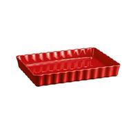 Emile Henry Plat à Tarte Céramique Rouge Grand Cru 24.5 x 24.5 x 5 cm