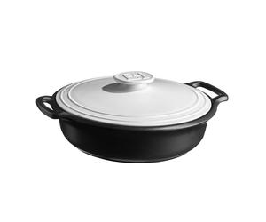 Emile Henry Sauteuse Sublime+ 4 L - Céramique Haute Performance Tous Feux dont Induction - Cuisson Homogène et Plats Sautés ou Mijotés - Couvercle Coloris Craie - Fabriqué en France