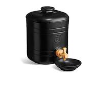 Emile Henry Vinaigrier Truffe – complet en grès avec robinet, bonde et couvercle – 2,5 L Noir Truffe