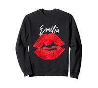Emilia Red Lips Prénom personnalisé Sweatshirt