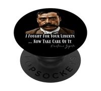 Emiliano Zapata Révolution Mexicaine J'Ai combattu pour ta liberté PopSockets PopGrip Adhésif