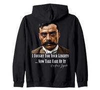 Emiliano Zapata Révolution Mexicaine J'Ai combattu pour ta liberté Sweat à Capuche