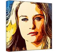 Emilie De Ravin Pop Art Impression sur toile Multicolore 30 x 30 x 2,5 cm