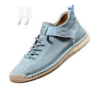 Emiline Comfortable Orthopedic Sneakers, Women Men Orthopedic Support Handmade Leather Shoes,Soft Comfort Orthopedics Support (Lake Blue,43)