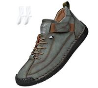 Emiline Comfortable Orthopedic Sneakers, Women Men Orthopedic Support Handmade Leather Shoes,Soft Comfort Orthopedics Support (Army Green,42)