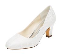 Emily Bridal Chaussures de mariée Femmes Soie comme Satin Stiletto Heel Closed Toe Pompes (EU35, Ivory)