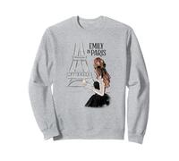 Emily in Paris Elegant Posing Front The Eiffel Tower Sketch Sweatshirt