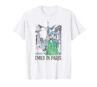 Emily in Paris Rainy Day in The Street Sketch Portrait T-Shirt