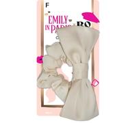 Emily in Paris x Bo Paris - Chouchou à nœud - Satin beige - Accessoire cheveux chic - Coiffure élégante - Look parisien tendance - Lot de 1