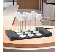9 Lampes de table EMILY Blanc + base de chargement 1