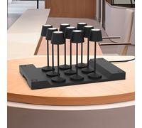 Lumisky Lot 9 lampes EMILY BLACK – LED sans fil dimmable blanc chaud H25cm plateau chargement