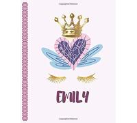 Emily: Personalized Little Princess Sketchbook For Girls With Pink Name - 8.5x11 110 Pages. Doodle, Sketch, Create!