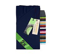 Emily´s Check 1493.2123 Lot de 2 draps-housses pour matelas bébé et enfant Bleu marine 70 x 140 cm
