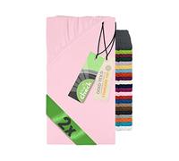 Emily´s Check Lot de 2 draps-housses pour lit d'invités, de camping et de camionneur 1493.2123, 80-90 x 190 cm, rose pâle