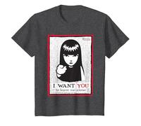 Emily The Strange I Want You to Leave Me Alone T-Shirt, Enfant, Chiné Foncé, 4 Ans