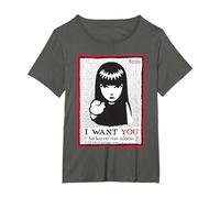 Emily The Strange I Want You to Leave Me Alone T-Shirt, Femme Grandes Tailles, Asphalte, 6X