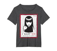Emily The Strange I Want You to Leave Me Alone T-Shirt, Femme Grandes Tailles, Chiné Foncé, 4X