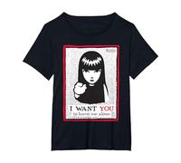 Emily The Strange I Want You to Leave Me Alone T-Shirt, Femme Grandes Tailles, Noir, 1X